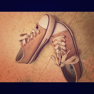 “Converse Style” pink glitter shoes